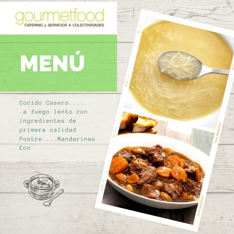 Post de Instagram Fotos de comida menu del dia rustico blanco y celeste